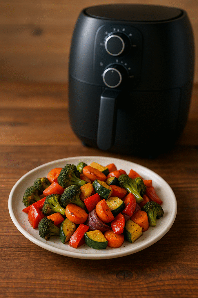 ChatGPT Image 3 may 2025, 13_23_53 Verduras asadas con sabor mediterráneo en freidora de aire